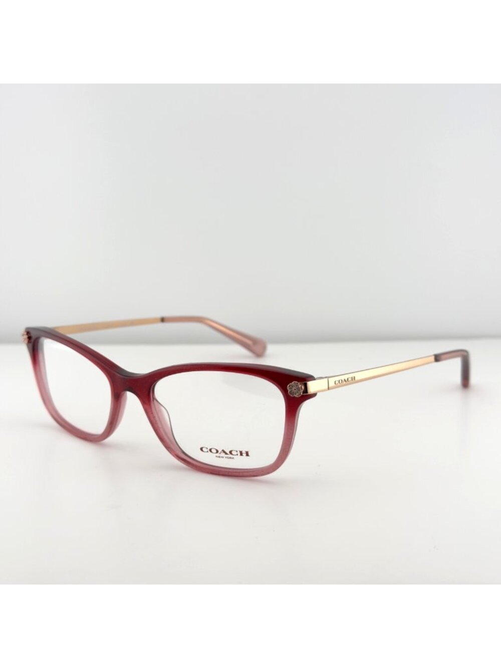 Coach HC 6142 5551 Eyeglasses Frames Burgundy Glitter Gradient 51-17-140